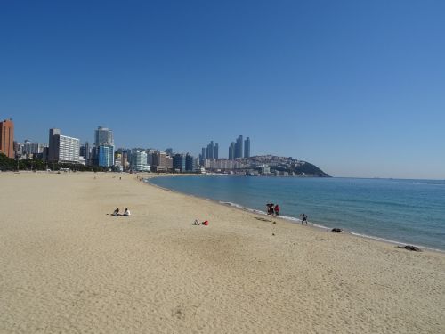 Haeundae Paplūdimys, Maudyklos Paplūdimys, Busan, Jūra, Fotografuoti, Kraštovaizdis, Smėlio
