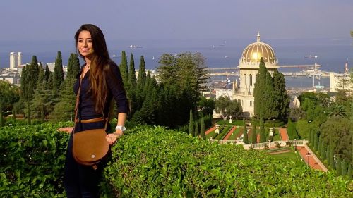 Haifa, Bahajo Tikėjimas, Baha Weltzentrum, Šventykla, Moteris, Royalty Free