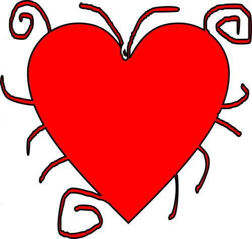 Plaukai,  Raudona,  Širdis,  Simbolis,  Meilė,  Valentines,  Šventė,  Plaukuota Širdis