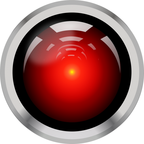 Hal, 9000, Fotoaparatas, Optinis, Kompiuteris, Mokslinė Fantastika, Objektyvas, Raudona, Saugumas, Stebėjimas, Nemokama Vektorinė Grafika