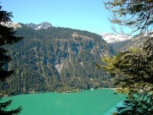 Haldensee, Vanduo, Žalias, Mėlynas, Tannheim, Tyrol, Kalnai, Alpių