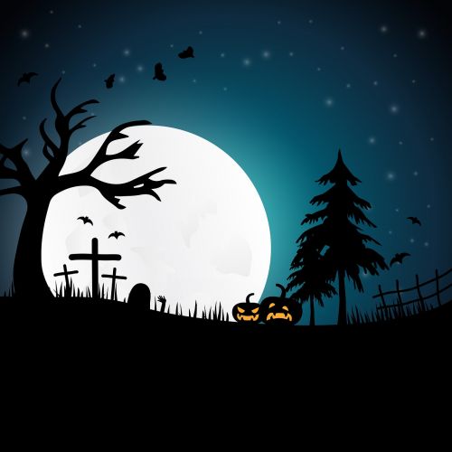 Halloween, Naktis, Creepy, Mėnulio Šviesa, Niūrus, Siaubas, Moliūgas, Panorama
