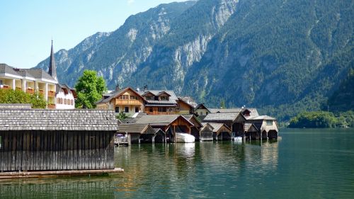 Hallstatt, Austria, Ežeras, Alpės, Alpių, Architektūra, Valčių Namas