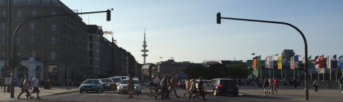 Hamburgas, Jungfernstieg, Panorama, Kelias, Vaikščiojimas Gatvėje