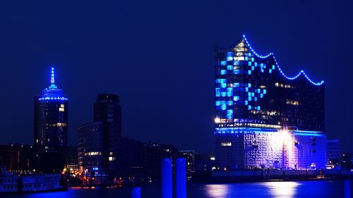 Hamburgas, Elbės Filharmonijos Salė, Uosto Miestas, Vokietija, Mėlynos Naktys