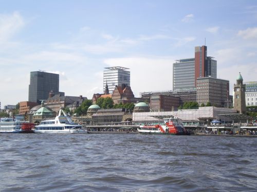 Hamburgas, Uostas, Landungsbrücken, Elbe, Hanzos Miestas, Hamburg Landungsbrücken, Hamburgo Uostas