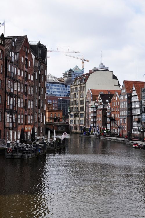 Hamburgas, Miestas, Vanduo, Nauja Simfonija, Namai, Architektūra, Pastatas, Senas Ir Naujas