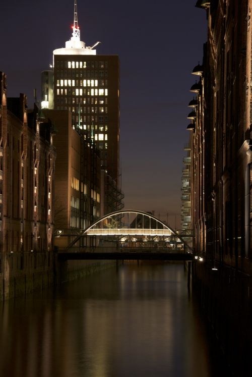 Hamburgas, Tiltas, Upė, Miesto Šviesos