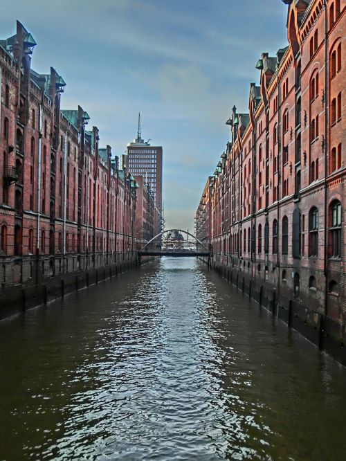 Hamburgas, Speicherstadt, Senas Speicherstadt, Sandėlis, Vandens Keliai, Kanalas