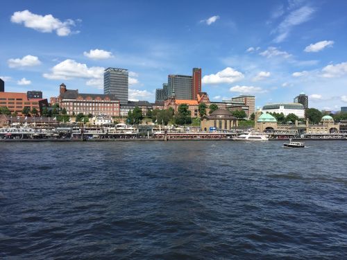 Hamburgas, Landungsbrücken, Elbe