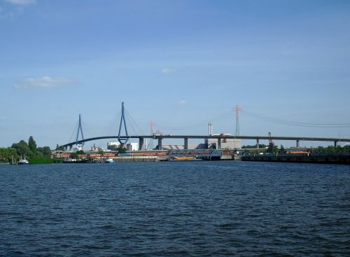 Hamburgas, Uosto Miestas, Elbe, Tiltas, Upė, Vanduo, Uostas