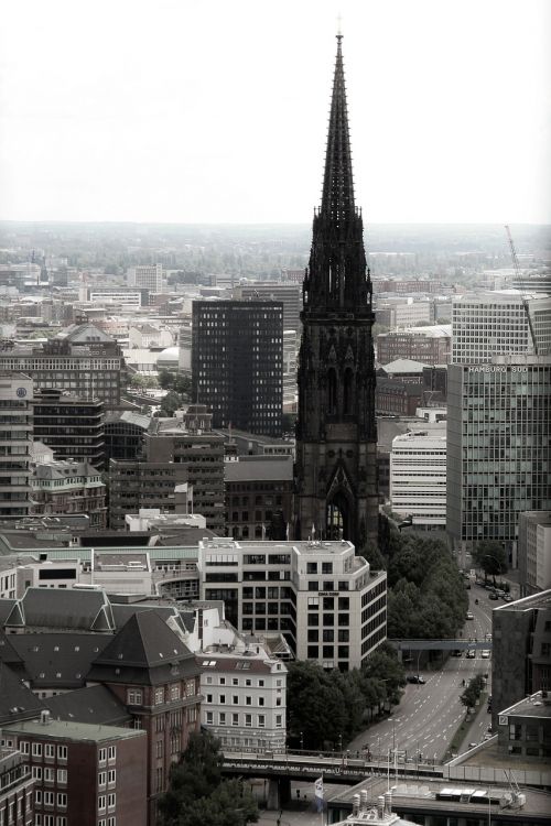Hamburgas, Bažnyčia, Bokštas, Spalvinis Raktas, Elbe, Uosto Miestas, Architektūra, Pastatas