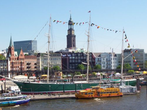 Hamburgas, Rickmer Rickmers, Buriuotojas, Muziejaus Laivas, Landungsbrücken, Hanzos Miestas, Hamburgo Uostas, Michel