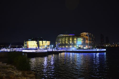 Han Upė, Seibetą Plaukiojanti Sala, Seulas, Naktinis Vaizdas
