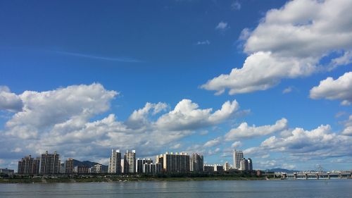 Han Upė, Dangus, Seulas, Debesis, Miestas, Pastatas