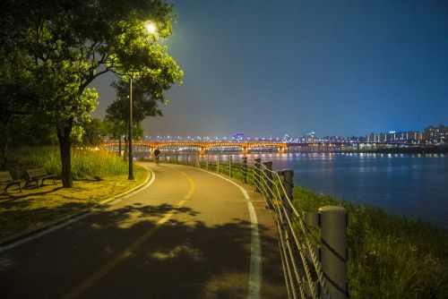 Han Upė, Dviratis, Korėjos Respublika, Kraštovaizdis, Dangus, Seulas