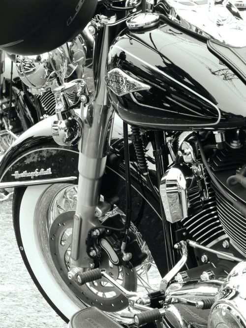 Harley, Motociklas, Juoda Ir Balta