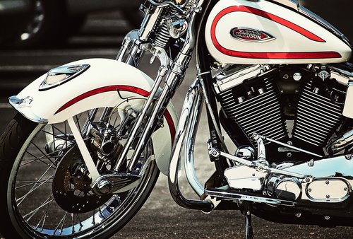 Harley Davidson,  Motociklų,  Raudona,  Baltos Spalvos,  Chromo,  Kelionė,  Atviras Kelias,  Amerika