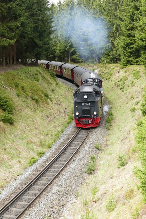 Harzquerbahn, Geležinkelis, Siauras Gabaritas, Miškas, Gamta, Turizmas, Lokomotyvas, Dūmai, Garai, Garo Lokomotyvas