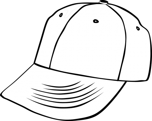 Skrybėlę, Beisbolas, Dangtelis, Kontūrai, Balta, Nemokama Vektorinė Grafika
