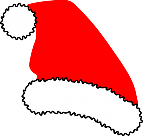 Skrybėlę, Kalėdos, Santa, Raudona, Dangtelis, Nemokama Vektorinė Grafika
