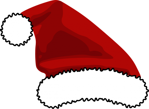 Skrybėlę, Santa, Kalėdos, Raudona, Balta, Nemokama Vektorinė Grafika