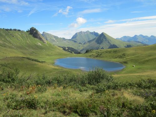 Haute-Savoie, Ežeras, Kalnas, Alpės, Savoie, Kraštovaizdis, Panorama, Gamta