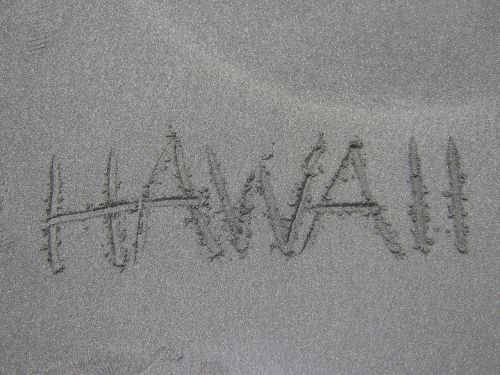 Hawaii, Didžioji Sala, Smėlis, Paplūdimio Smelis, Šrifto, Raidės, Žodis, Parašyta