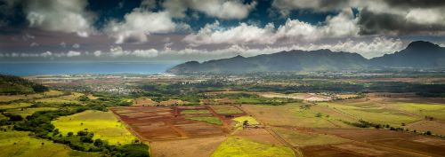 Hawaii, Panorama, Sala, Vaizdingas, Lauke, Kauai, Antena