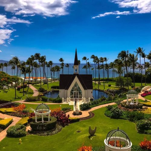 Hawaii, Maui, Vestuvės, Gamta, Dangus, Debesys, Mėlynas, Žolė, Spinduliai