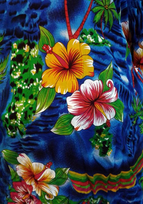 Mėlynas,  Gėlių,  Tekstilė,  Medžiaga,  Audinys,  Havajų & Nbsp,  Dizainas,  Fonas,  Gėlės,  Spalvinga,  Havajų Dizainas