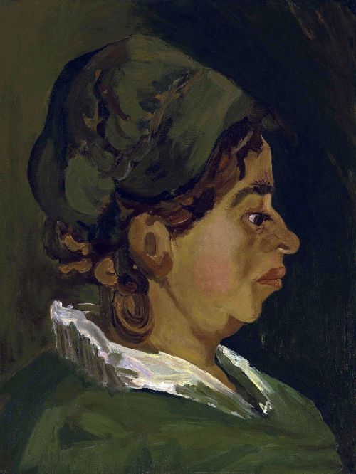 Valstiečių Moters Galva, Tinkamas Profilis, Van Gogh, 1884, Dažymas