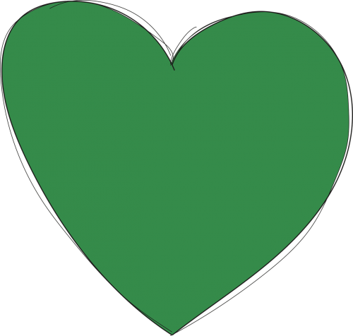Širdis, Žalias, Meilė, Renkamas Rankomis, Forma, Nemokama Vektorinė Grafika