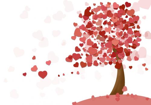 Širdis, Medis, Meilė, Valentino Diena, Romantika, Jausmai, Meilė, Širdies Medis, Lapai, Sėkmė, Raudona, Motinos Diena, Motina