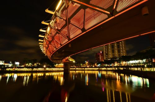 Širdis Meilės Upės Kaohsiung, Naktinis Vaizdas, Lengvi Takai, Atspindys