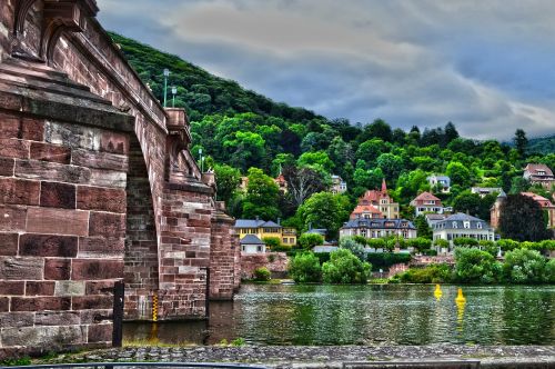 Heidelbergas, Tiltas, Neckar, Senas Tiltas, Senamiestis, Architektūra, Vokietija, Istoriškai, Istorinis Miestas, Baden Württemberg, Debesys, Pastatas, Upė