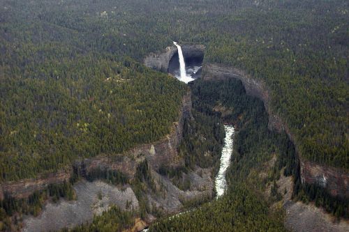 Helmcken Krito, Paukščio Perspektyva, Krioklys, Upė, Šulinių Pilkas Provincijų Parkas, Britų Kolumbija, Kanada, Oro Vaizdas