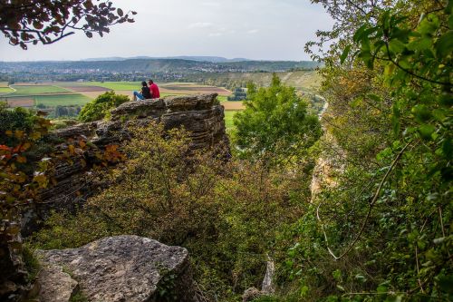 Hessigheimas, Roko Sodai, Rokas, Neckar Valley, Neckar, Baden Württemberg, Perspektyva, Panorama