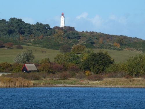 Hiddensee, Baltijos Jūra, Sala, Rügen, Švyturys, Bokštas, Kalnas, Šviesa, Kraštovaizdis, Jūra, Kranto