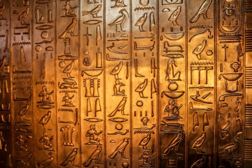 Hieroglifai, Personažai, Auksinis, Egiptas, Pharaonic, Luxor, Kapas, Tutankhamun