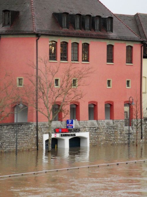 Didelis Vanduo, Potvynis, Užtvindytas, Promenada, Upė, Nelaimė, Vandens Lygis, Würzburg