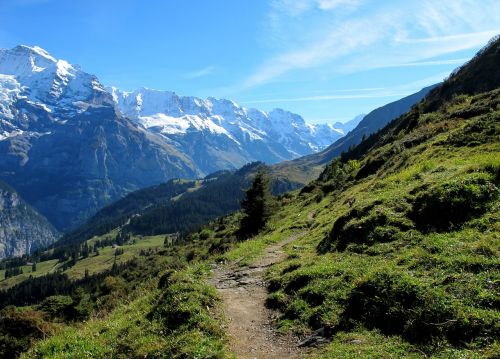 Žygiai, Kalnai, Toli, Gamta, Šveicarija, Alpių