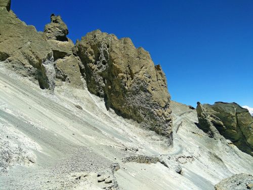 Kalnas, Manang Kalnas, Pavojingas Kalnų Kelias, Nuošliaužos Kelias, Nepalo Kalnas, Nepalo Kraštovaizdis