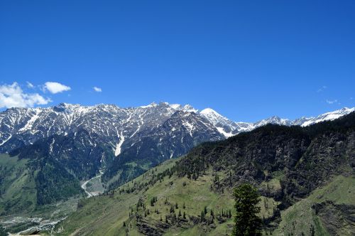 Kalnas,  Kalvos,  Gamta,  Himalaja,  Sniegas,  Sezonas,  Medžiai,  Himalajų Kalnų Slėnis 2