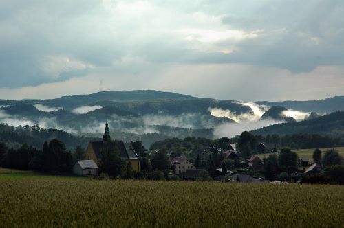 Hinterhermsdorf, Rūkas, Kraštovaizdis, Saksonijos Šveicarija, Drezdenas, Debesis