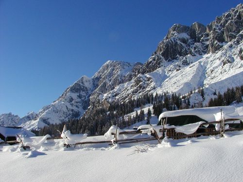 Hochkönig, Austria, Kalnai, Alpės, Sniegas, Žiema