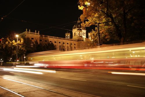 Hofburgas, Vienna, Naktis, Orientyras, Tramvajus, Žibintai