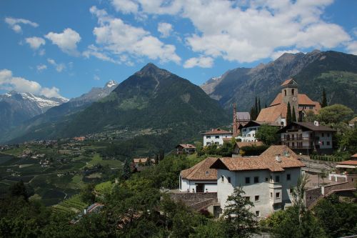 Šventė,  Italy,  South Tyrol,  Schenna,  Val Venosta,  Panorama,  Kraštovaizdis