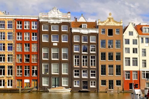 Namai, Namas, Fasadas, Plyta, Dažytos Plytos, Ruda, Raudona, Architektūra, Amsterdamas, Nyderlandai, Holland, Europa