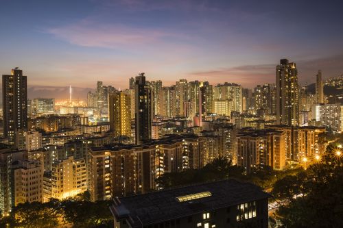 Honkongas, Panorama, Naktis, Miesto, Stebuklinga Valanda